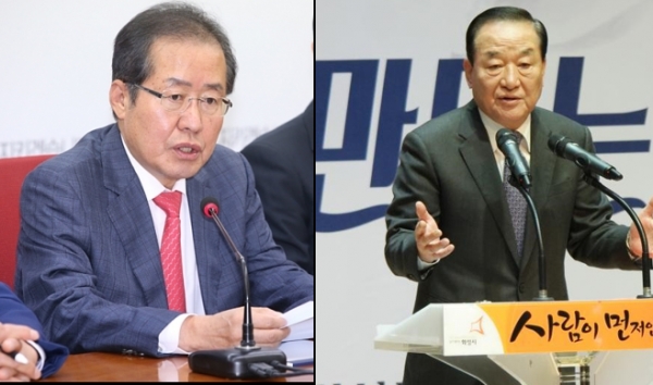 자유한국당 홍준표 대표와 서청원 의원