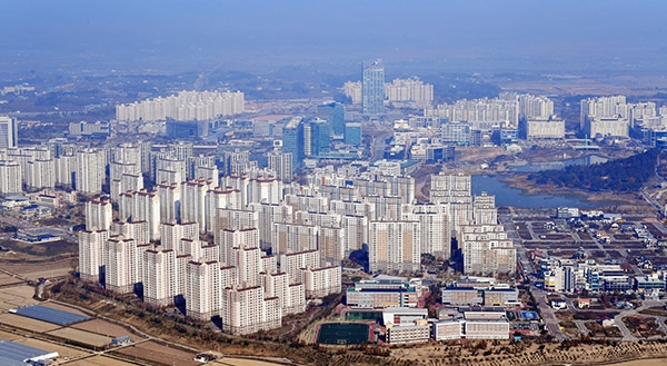 전남 나주시에서 헬기를 타고 내려다 본 광주전남 공동혁신도시의 모습(자료출처 : 정책브리핑)