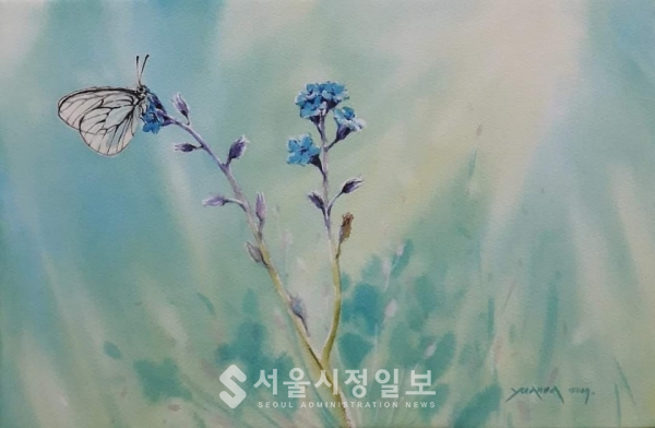 사진 설명 : 화가 유안나 선생의 작품 “나비”다.