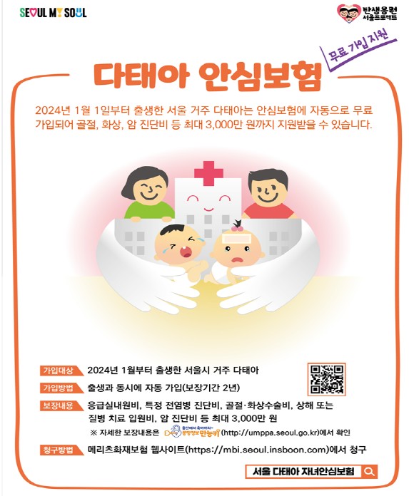 서울 다태아 자녀안심보험 홍보 포스터(사진=서울시청 제공) 